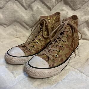 Tan and gold camo Converse